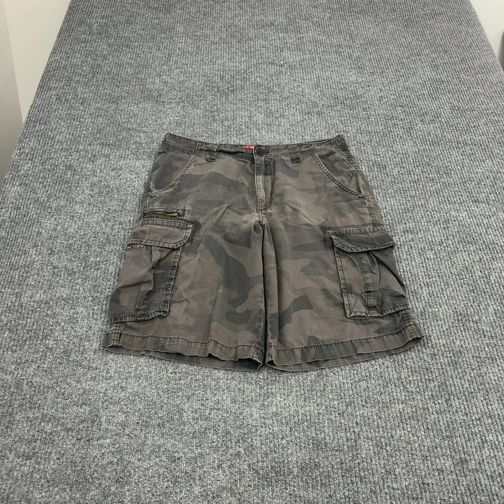 Vintage Lee Dungarees Cargo Shorts Mens 34 Camo Cotton Multi Pocket Gorpcore